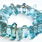 Akvamarin-morganit karkötő 6 mm